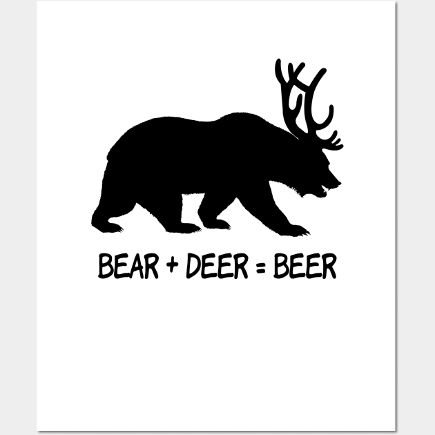 Bear + Deer = Beer Wall Art by birdo